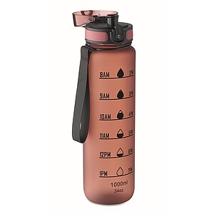 Sports water bottle RPET 1L, burgundy