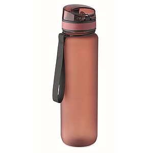 Sports water bottle RPET 1L, burgundy