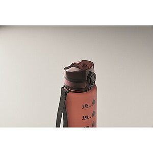 Sports water bottle RPET 1L, burgundy