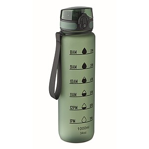 Sports water bottle RPET 1L, dark green