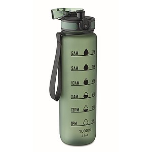 Sports water bottle RPET 1L, dark green