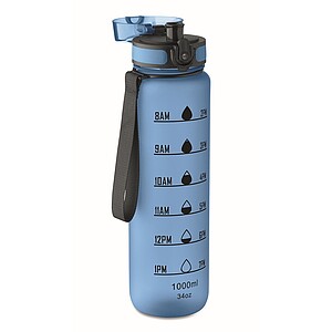 Sports water bottle RPET 1L, transparent light blue
