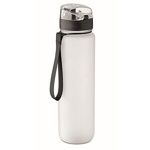 Sports water bottle RPET 1L, transparent white