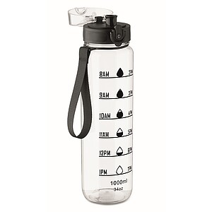 Sports water bottle RPET 1L, transparent