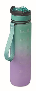 Sports water bottle RPET 1L, turquoise
