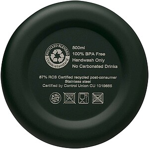 Spring 500 ml RCS certified recycled stainless steel copper vacuum insulated bottle, green flash