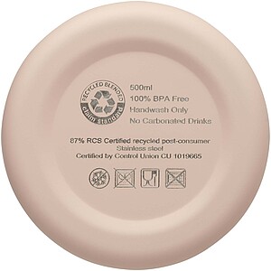 Spring 500 ml RCS certified recycled stainless steel copper vacuum insulated bottle, pale blush pink