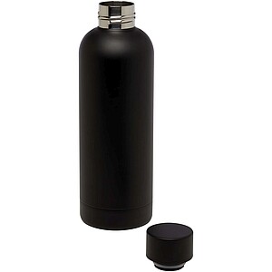 Spring 500 ml RCS certified recycled stainless steel copper vacuum insulated bottle, solid black