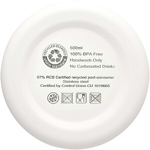 Spring 500 ml RCS certified recycled stainless steel copper vacuum insulated bottle, white