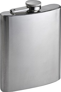 Stainless metal hip flask, grey