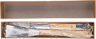 Stainless steel barbecue set Kaitlyn, brown