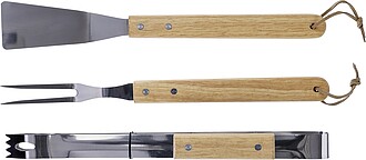 Stainless steel barbecue set Kaitlyn, brown