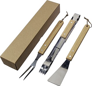 Stainless steel barbecue set Kaitlyn, brown