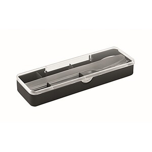 Stainless steel cutlery set, black