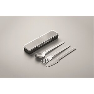 Stainless steel cutlery set, black