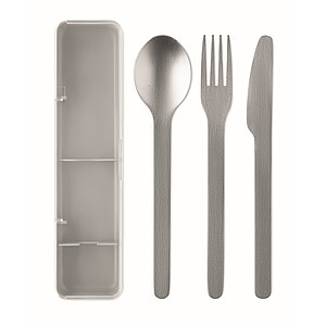 Stainless steel cutlery set, grey