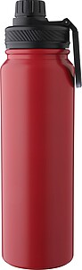 Stainless steel double walled bottle (800 ml), red