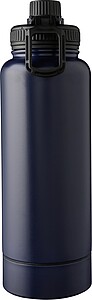 Stainless steel double-walled drinking bottle 1000 ml Nathaniel, blue