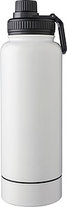 Stainless steel double-walled drinking bottle 1000 ml Nathaniel, white