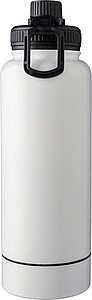 Stainless steel double-walled drinking bottle 1000 ml Nathaniel, white