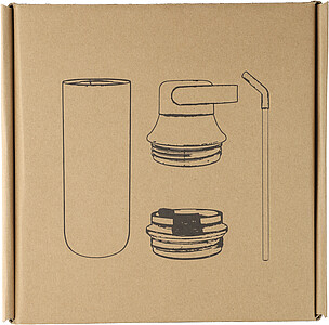 Stainless steel double-walled drinking bottle (500 ml) Omari, black