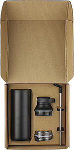 Stainless steel double-walled drinking bottle (500 ml) Omari, black