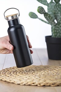 Stainless steel double-walled drinking bottle