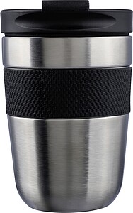 Stainless steel double-walled drinking mug 300 ml Keith, black/silver