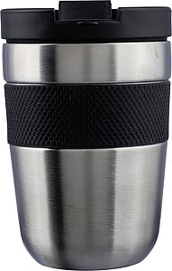 Stainless steel double-walled drinking mug 300 ml Keith, black/silver