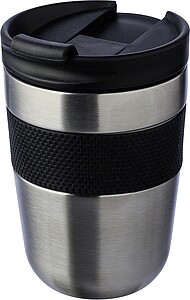 Stainless steel double-walled drinking mug 300 ml Keith, black/silver
