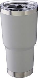 Stainless steel double-walled drinking mug 590 ml Arnold, grey