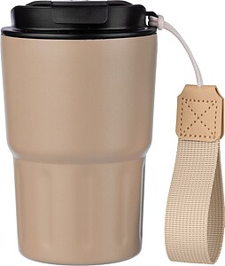 Stainless steel double walled mug Louisa