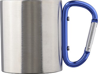 Stainless steel double walled mug Nella, cobalt blue