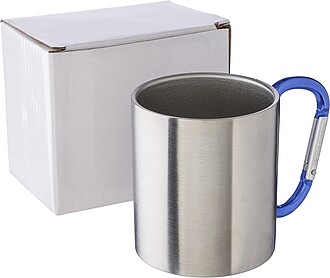 Stainless steel double walled mug Nella, cobalt blue