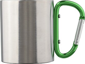 Stainless steel double walled mug Nella, green