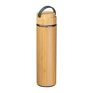 Stainless steel drinking bottle bamboo