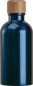 Stainless steel drinking bottle with carabiner, 400ml, dark blue