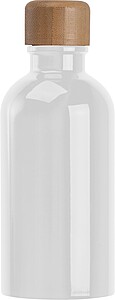 Stainless steel drinking bottle with carabiner, 400ml, white