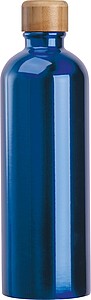 Stainless steel drinking bottle with carabiner, 750ml, blue