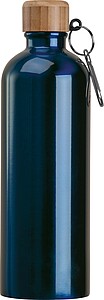 Stainless steel drinking bottle with carabiner, 750ml, dark blue