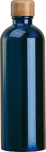 Stainless steel drinking bottle with carabiner, 750ml, dark blue