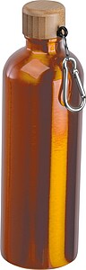 Stainless steel drinking bottle with carabiner, 750ml, orange