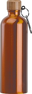 Stainless steel drinking bottle with carabiner, 750ml, orange