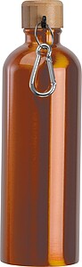 Stainless steel drinking bottle with carabiner, 750ml, orange