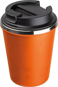 Stainless steel drinking cup 350ml, orange