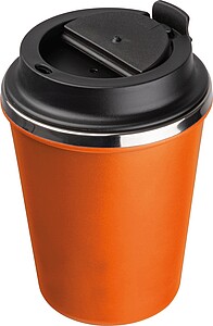 Stainless steel drinking cup 350ml, orange