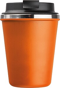 Stainless steel drinking cup 350ml, orange
