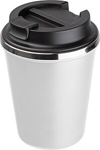 Stainless steel drinking cup 350ml, white