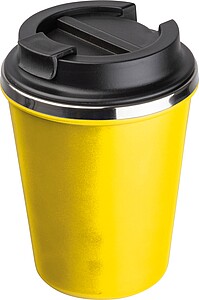 Stainless steel drinking cup 350ml, yellow