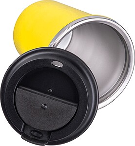 Stainless steel drinking cup 350ml, yellow